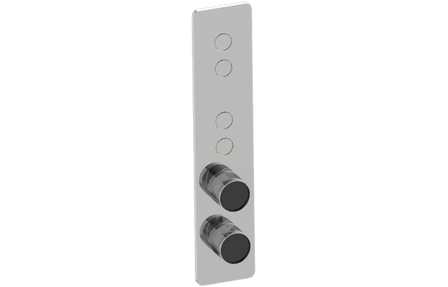 Graff - Riva Contemporary 4-Button Paired Knob Oblique Knurl Vertical Trim