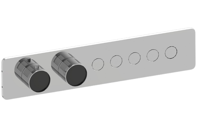 Graff - Riva Contemporary 5-Button Paired Knob Fluted Knurl Horizontal Trim