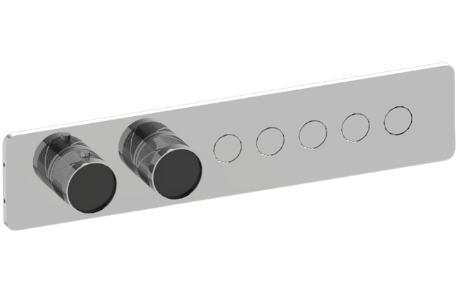 Graff - Riva Contemporary 5-Button Paired Knob Oblique Knurl Horizontal Trim