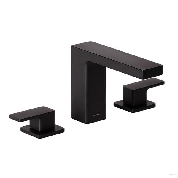 Lacava - Eleganza Deck Mount Three Hole Facuet With A Square Neck Spout, Two Handles, And A Pop Up, Drain Included
