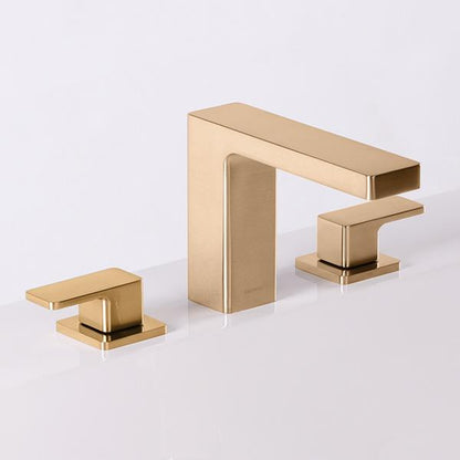 Lacava - Eleganza Deck Mount Three Hole Facuet With A Square Neck Spout, Two Handles, And A Pop Up, Drain Included