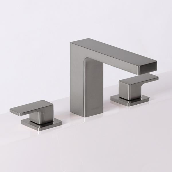Lacava - Eleganza Deck Mount Three Hole Facuet With A Square Neck Spout, Two Handles, And A Pop Up, Drain Included
