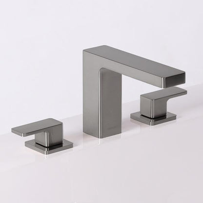 Lacava - Eleganza Deck Mount Three Hole Facuet With A Square Neck Spout, Two Handles, And A Pop Up, Drain Included