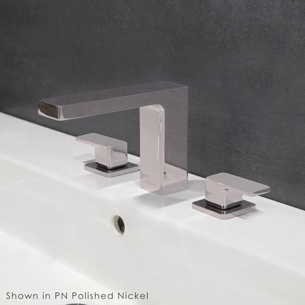 Lacava - Eleganza Deck Mount Three Hole Facuet With A Square Neck Spout, Two Handles, And A Pop Up, Drain Included