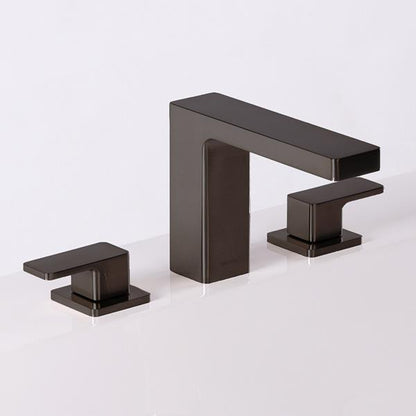 Lacava - Eleganza Deck Mount Three Hole Facuet With A Square Neck Spout, Two Handles, And A Pop Up, Drain Included