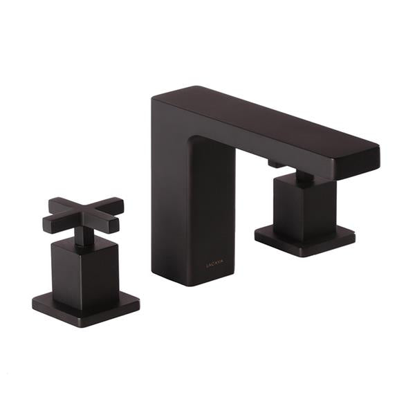 Lacava - Eleganza Deck Mount Three Hole Facuet With A Square Neck Spout, Two Handles, And A Pop Up, Drain Included