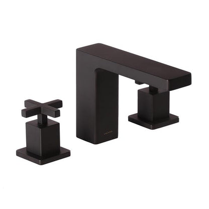 Lacava - Eleganza Deck Mount Three Hole Facuet With A Square Neck Spout, Two Handles, And A Pop Up, Drain Included