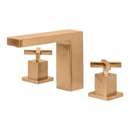 Lacava - Eleganza Deck Mount Three Hole Facuet With A Square Neck Spout, Two Handles, And A Pop Up, Drain Included