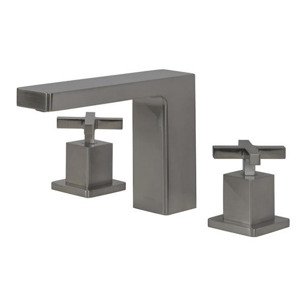Lacava - Eleganza Deck Mount Three Hole Facuet With A Square Neck Spout, Two Handles, And A Pop Up, Drain Included