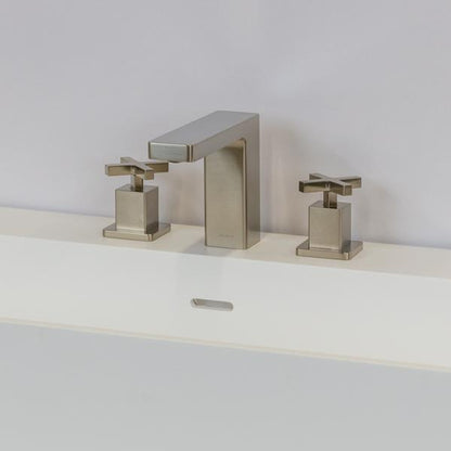 Lacava - Eleganza Deck Mount Three Hole Facuet With A Square Neck Spout, Two Handles, And A Pop Up, Drain Included