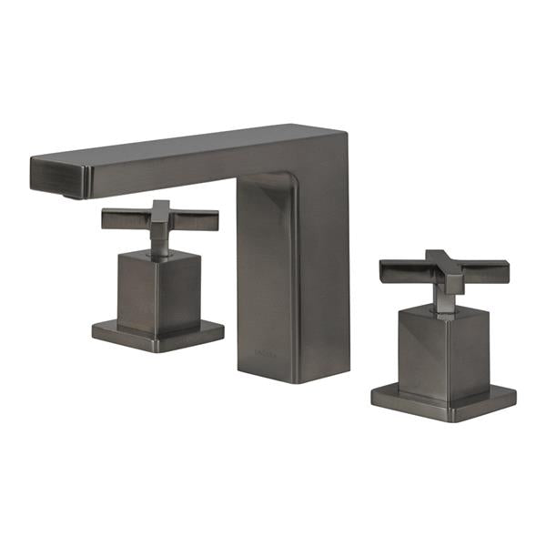 Lacava - Eleganza Deck Mount Three Hole Facuet With A Square Neck Spout, Two Handles, And A Pop Up, Drain Included