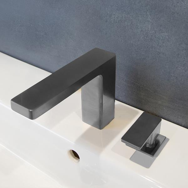 Lacava - Eleganza Deck Mount Two Hole Faucet With A Square Neck Spout, Lever Handle, And A Pop Up Drain