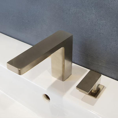 Lacava - Eleganza Deck Mount Two Hole Faucet With A Square Neck Spout, Lever Handle, And A Pop Up Drain