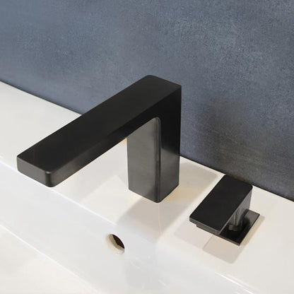 Lacava - Eleganza Deck Mount Two Hole Faucet With A Square Neck Spout, Lever Handle, And A Pop Up Drain
