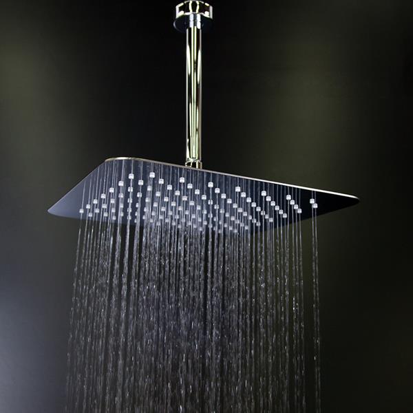 Lacava - Eleganza  Ceilling Mount Tilting Square Rain Shower Head With Ultra Thin Edge And Flow Regulator 3.1 Gal/M