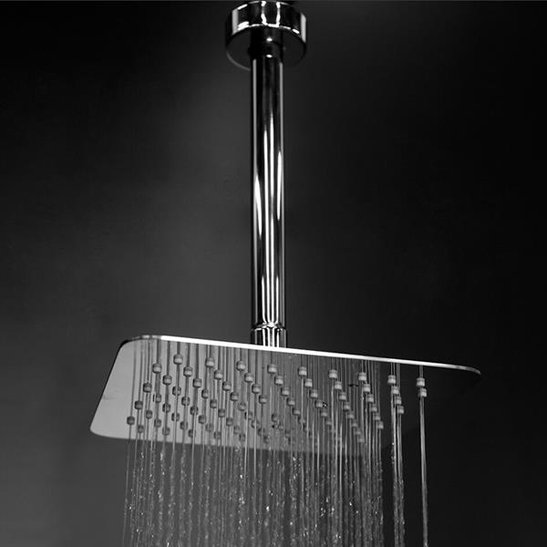 Lacava - Eleganza  Wall Mount Or Ceilling Mount Tilting Square Rain Shower Head With Ultra Thin Edge And Flow Regulator 2.5 Gal/Min