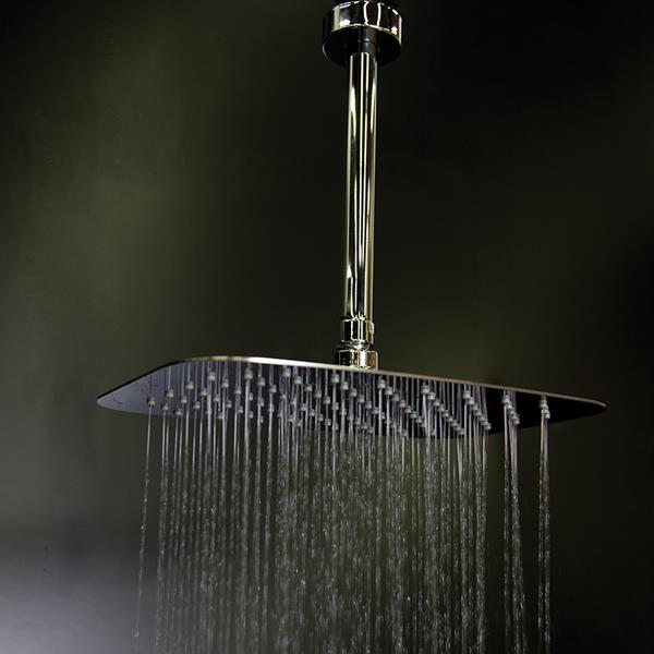 Lacava - Eleganza  Ceilling Mount Tilting Square Rain Shower Head With Ultra Thin Edge And Flow Regulator 3.1 Gal/M