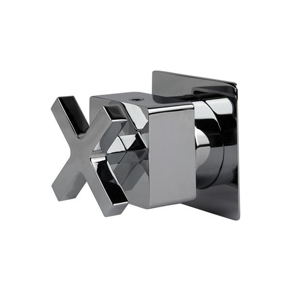 Lacava - Eleganza Trim Only - Stop Valve 3/4 + 1/2 Adapter, Flow Rate 12 Gpm (43.5 Psi), Cross Handle, Square Back Plate