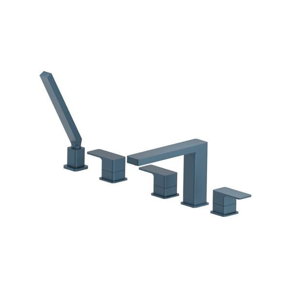Flusso - Five Hole Deck Mounted Roman Tub Faucet With Hand Shower