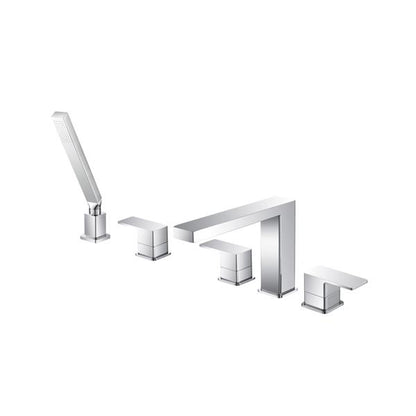 Flusso - Five Hole Deck Mounted Roman Tub Faucet With Hand Shower