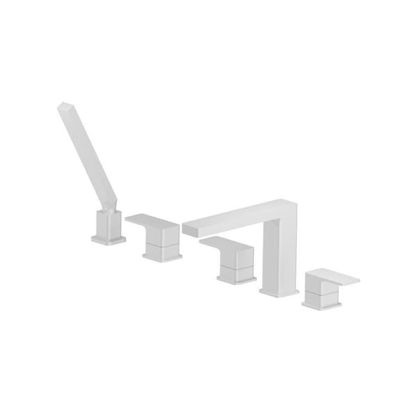 Flusso - Five Hole Deck Mounted Roman Tub Faucet With Hand Shower