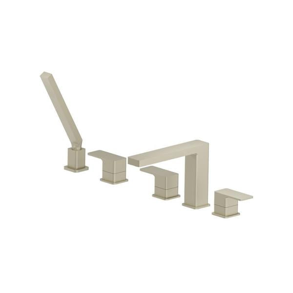 Flusso - Five Hole Deck Mounted Roman Tub Faucet With Hand Shower