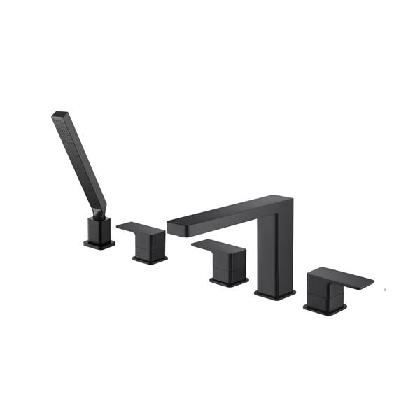 Flusso - Five Hole Deck Mounted Roman Tub Faucet With Hand Shower