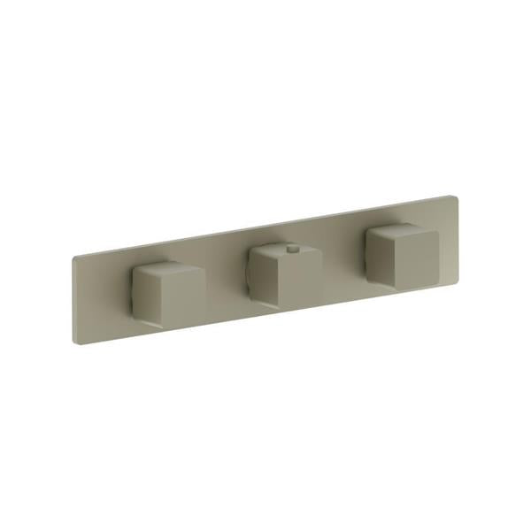 Flusso - 3/4 Inch Horizontal Thermostatic Valve with 2 Volume Controls &  Trim