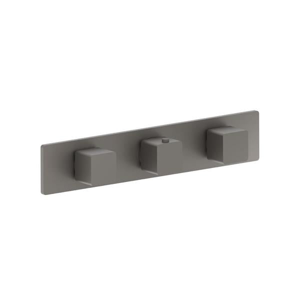 Flusso - 3/4 Inch Horizontal Thermostatic Valve with 2 Volume Controls &  Trim