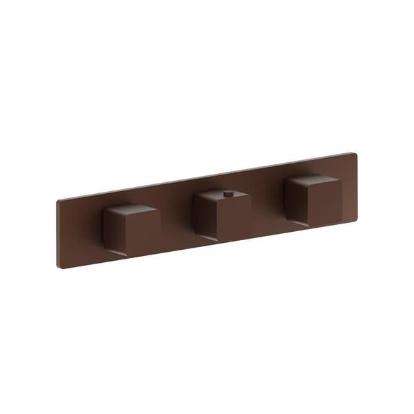 Flusso - 3/4 Inch Horizontal Thermostatic Valve with 2 Volume Controls &  Trim