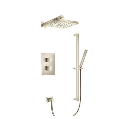 Flusso - Two Output Shower Set With Shower Head, Hand Held And Slide Bar