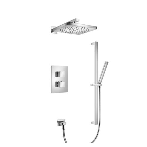 Flusso - Two Output Shower Set With Shower Head, Hand Held And Slide Bar