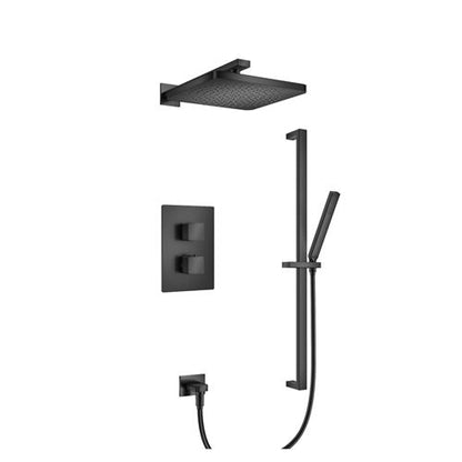 Flusso - Two Output Shower Set With Shower Head, Hand Held And Slide Bar