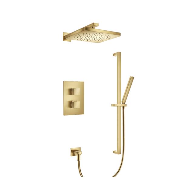 Flusso - Two Output Shower Set With Shower Head, Hand Held And Slide Bar