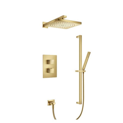 Flusso - Two Output Shower Set With Shower Head, Hand Held And Slide Bar