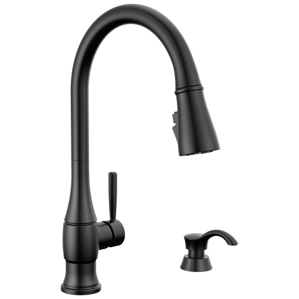 Delta - Hazelwood Single Handle Pull-Down Kitchen Faucet With Soap Dispenser And Shieldspray Technology