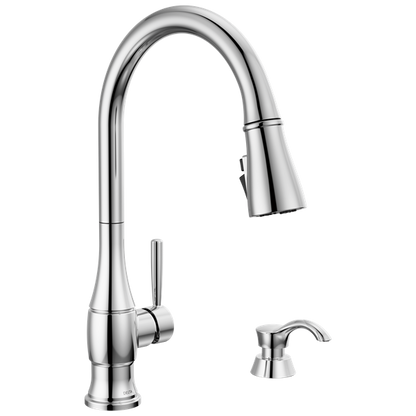 Delta - Hazelwood Single Handle Pull-Down Kitchen Faucet With Soap Dispenser And Shieldspray Technology