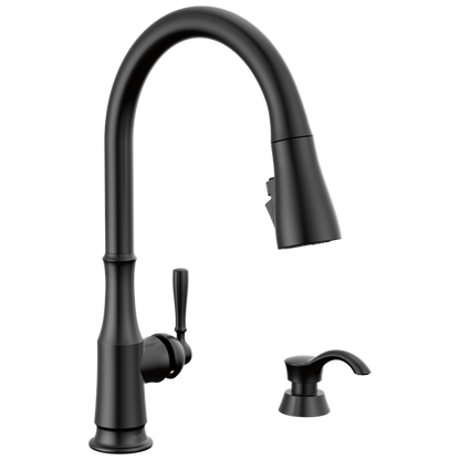 Delta - Capertee Single Handle Pull-Down Kitchen Faucet With Soap Dispenser And Shieldspray Technology
