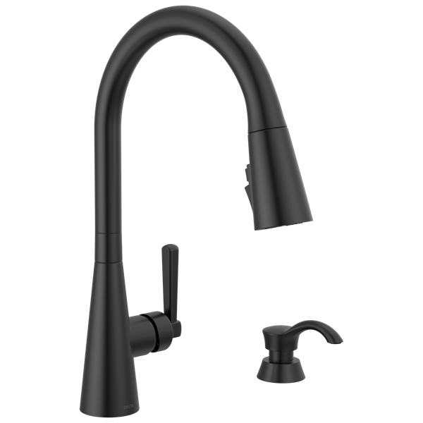 Delta - Boyd Single Handle Pull-Down Kitchen Faucet With Soap Dispenser And Shieldspray Technology
