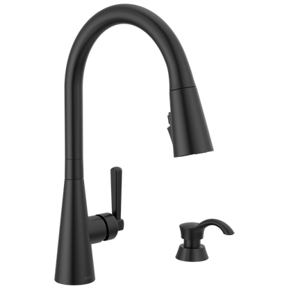 Delta - Boyd Single Handle Pull-Down Kitchen Faucet With Soap Dispenser And Shieldspray Technology
