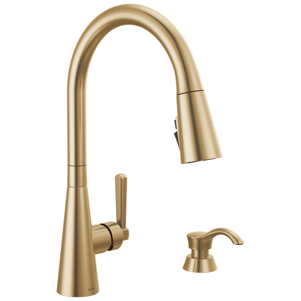 Delta - Boyd Single Handle Pull-Down Kitchen Faucet With Soap Dispenser And Shieldspray Technology