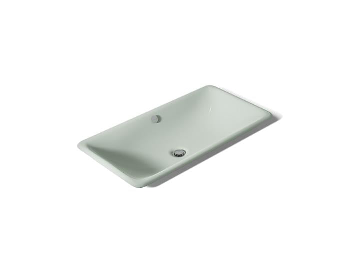 Kohler - Iron Plains 30 Inch Rectangular Drop-In/Undermount/Vessel Bathroom Sink With Overflow - Aspen Green