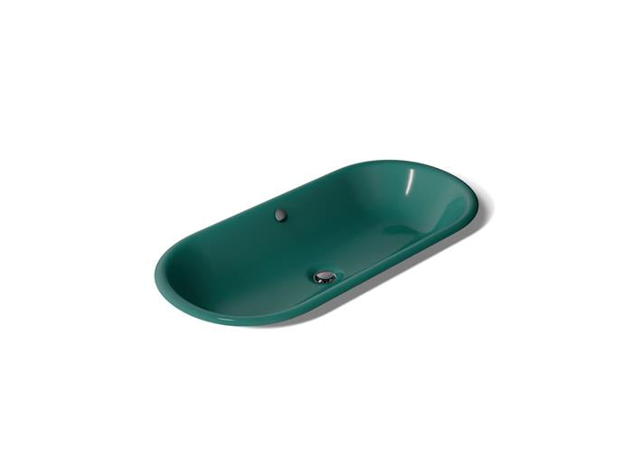 Kohler - Iron Plains 33 Inch Oval Drop-In/Undermount/Vessel Bathroom Sink With Overflow - Teal