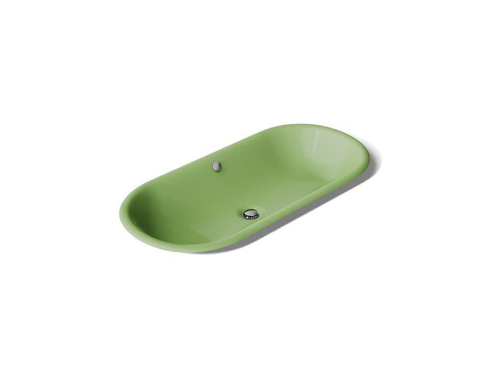 Kohler - Iron Plains 33 Inch Oval Drop-In/Undermount/Vessel Bathroom Sink With Overflow - Fresh Green