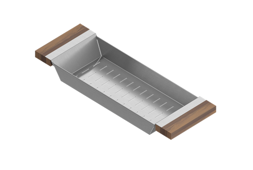 Julien - Colander for 17 inch sink, walnut handles, 6X18X2-1/4