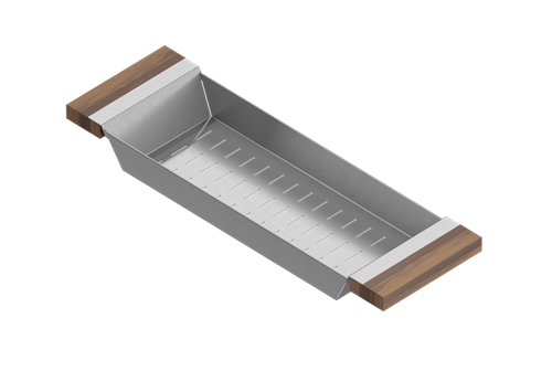 Julien - Serving bin with 4 bowls for Fira Sink, Walnut Handles, 12X17-1/4X4