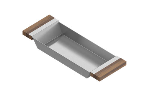 Julien - Tray for 16 inch sink, walnut handles, 6X17X2-1/4