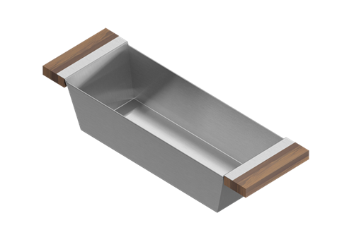 Julien - Bin for 18 inch sink, walnut handles, 6X19X4-1/4