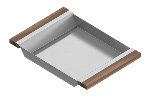 Julien - Tray for 16 inch sink, walnut handles, 12X17X2-1/4