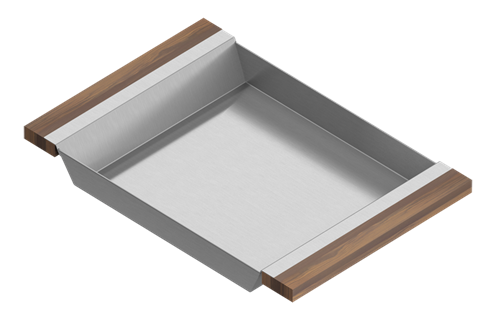 Julien - Tray for 17 inch sink, walnut handles, 12X18X2-1/4